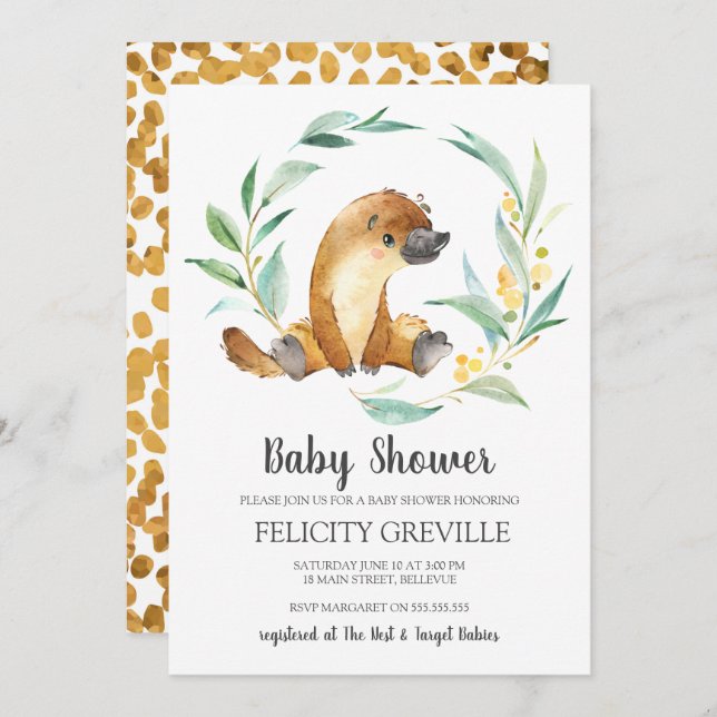 Platypus Bush Baby | Baby Shower Invitations (Front/Back)