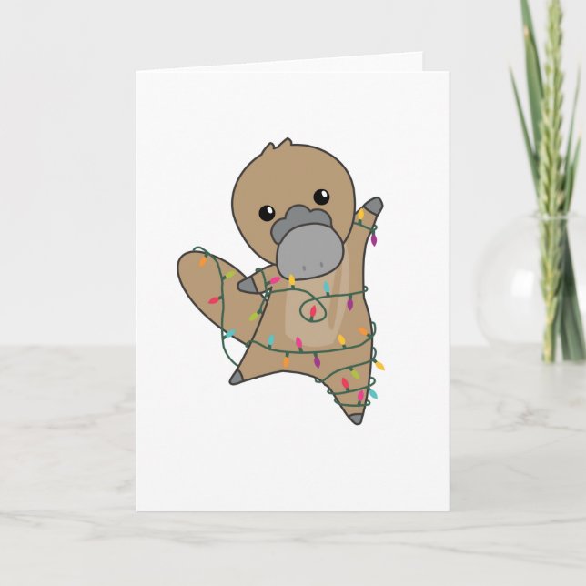 platypus Christmas Tabes Sweet Animals Card (Front)