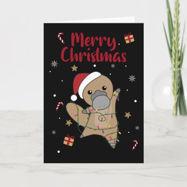 platypus Christmas Tabes Sweet Animals Card (Front)