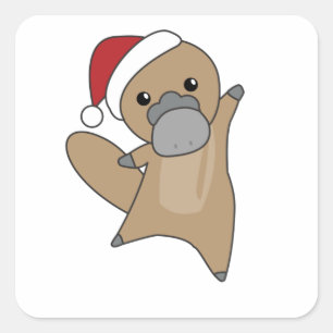 platypus Christmas Tabes Sweet Animals Square Sticker