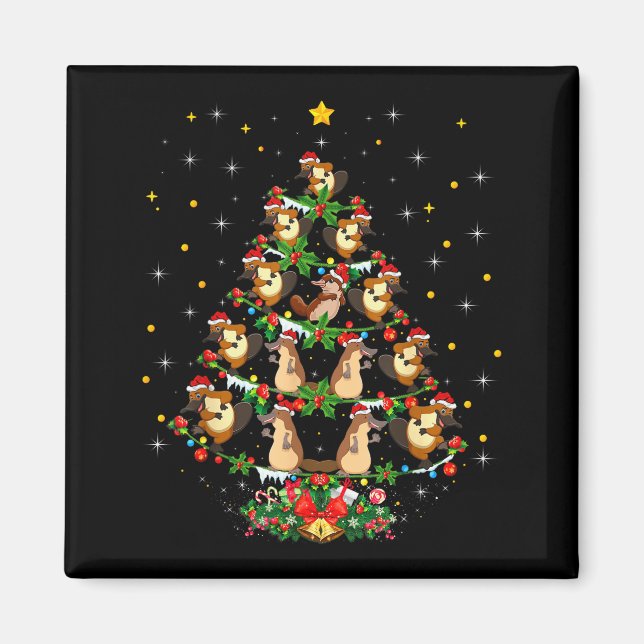 Platypus Christmas Tee Gift Santa Hat Platypus Chr Magnet (Front)