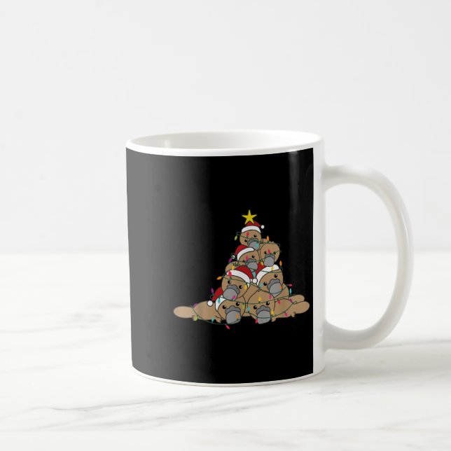 Platypus Christmas Tree Funny Christmas Animals  Coffee Mug (Right)