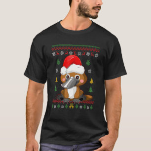 Platypus Christmas Tree Santa Hat Ugly Xmas Duckbi T-Shirt