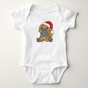 Platypus Christmas Winter Animals Holiday Platypus Baby Bodysuit