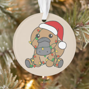 Platypus Christmas Winter Animals Holiday Platypus Ornament