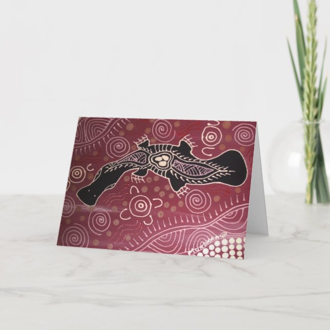 Platypus Dreaming Red by Mundara Koorang Card (Front)