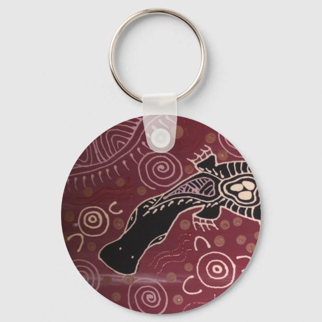 Platypus Dreaming Red by Mundara Koorang Key Ring (Front)