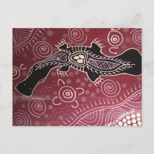 Platypus Dreaming Red by Mundara Koorang Postcard