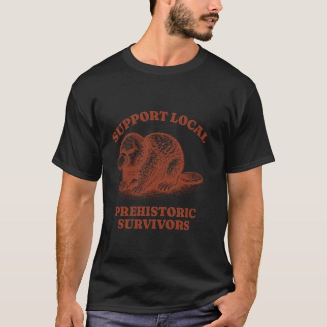 Platypus Evolution Support Local Prehistoric Survi T-Shirt (Front)