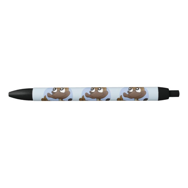 Platypus giving thumbs up cartoon black ink pen (Front)