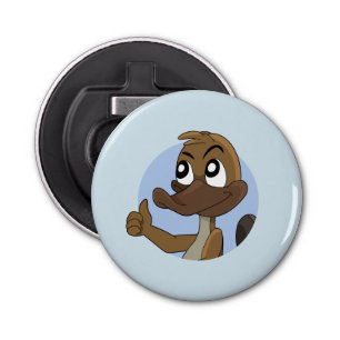Platypus giving thumbs up cartoon bottle opener
