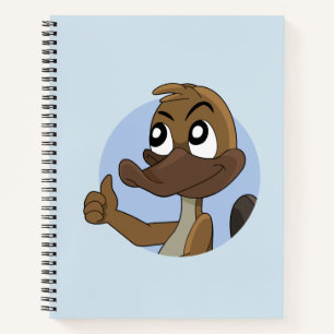 Platypus giving thumbs up cartoon notebook