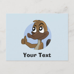Platypus giving thumbs up cartoon postcard