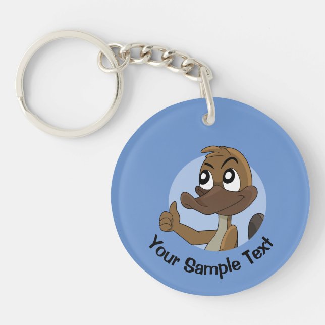 Platypus giving thumbs up  key ring (Front)