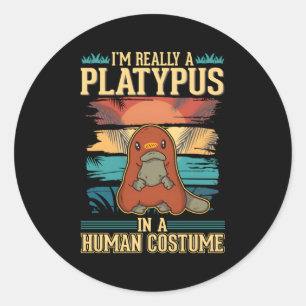 Platypus Halloween Classic Round Sticker