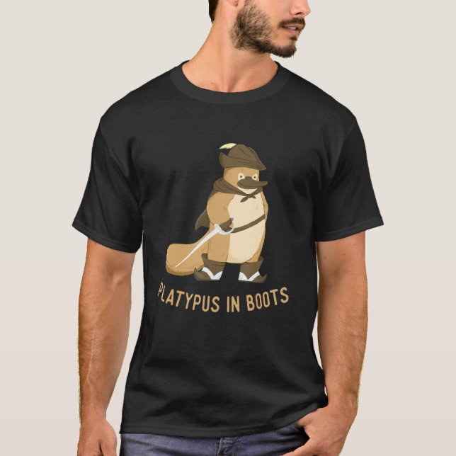 Platypus In Boots Zookeeper Animal Marine Biologis T-Shirt (Front)