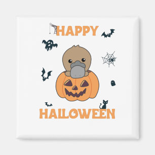 platypus In Pumpkin Sweet Animals Happy Halloween Magnet