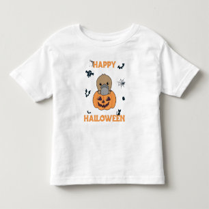 platypus In Pumpkin Sweet Animals Happy Halloween Toddler T-Shirt
