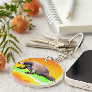 Platypus in the Land of the Sun Key Ring