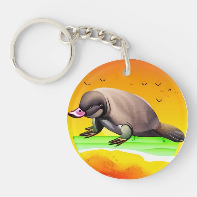 Platypus in the Land of the Sun Key Ring (Front)