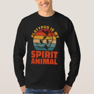 Platypus Is My Spirit Animal Retro Semi-Aquatic Pl T-Shirt