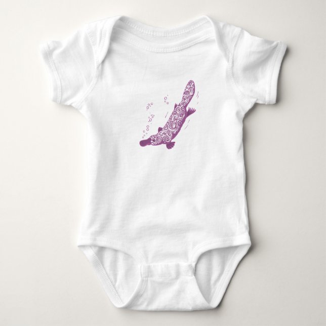 Platypus mauve baby creeper / t-shirt (Front)
