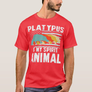 Platypus My Spririt Animal Vintage American Flag 4 T-Shirt