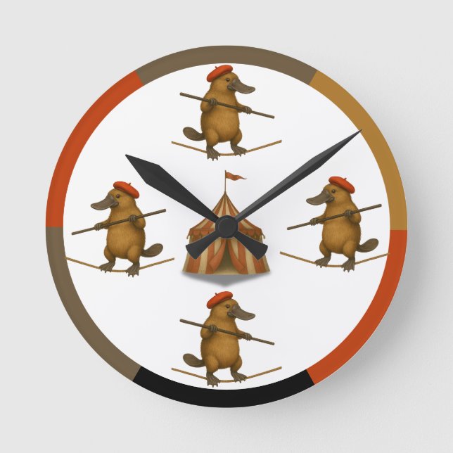 Platypus on a tightrope Wall Clock (Front)
