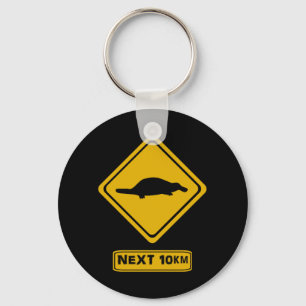 platypus road sign key ring