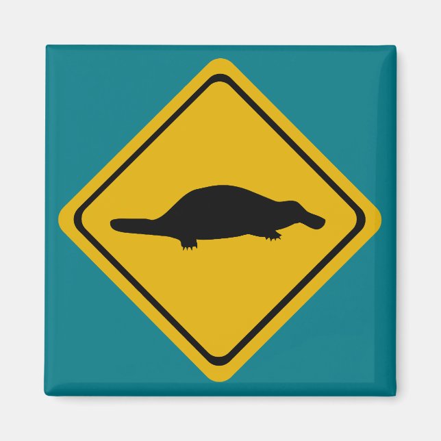 platypus road sign magnet (Front)