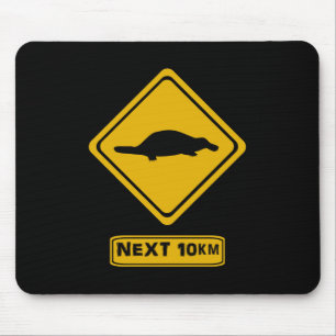 platypus road sign mouse pad