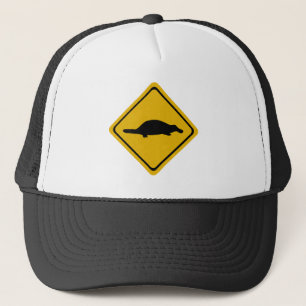 platypus road sign trucker hat