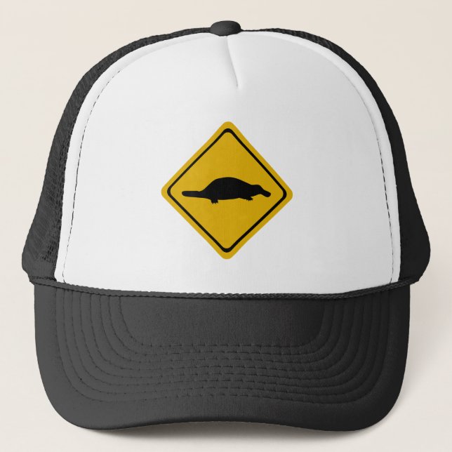 platypus road sign trucker hat (Front)