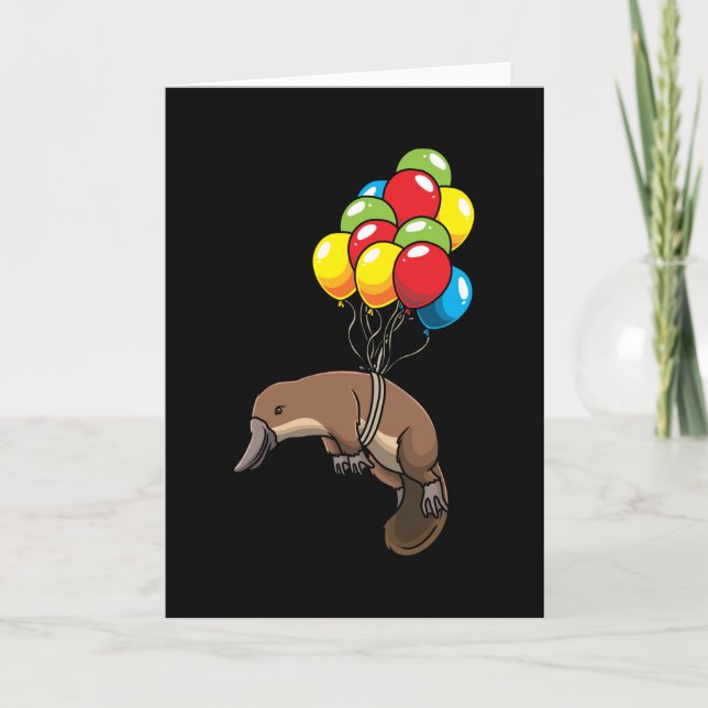 Platypus with Ballons Card (Front)