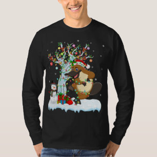 Platypus Xmas Tree Lighting Santa Hat Platypus Chr T-Shirt