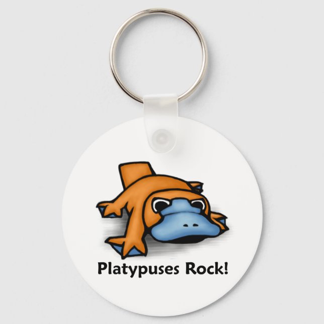 Platypuses Rock! Key Ring (Front)