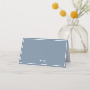 Platzkarte Doppelseitig Hochzeit Dusty Blue 01 Place Card