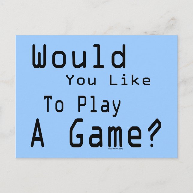Play A Game Postcard (Front)