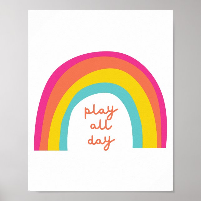 play.all.day. rainbow Poster & Prints (Front)
