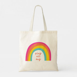 play all day rainbow Tote & Shopping Bags