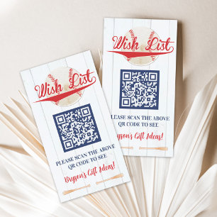 Play Ball Baseball Birthday Wish List Card