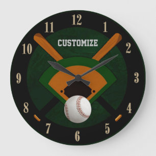 Play Ball Baseball Large Clock