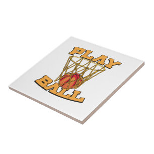 Play Ball Basketball. Ceramic Tile