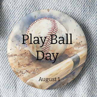 Play Ball Day - Baseball  6 Cm Round Badge