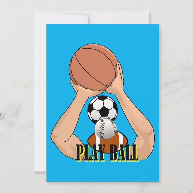 Play Ball Games sports athletics exercise Art  Holiday Card (Front)