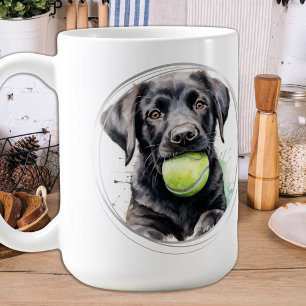 Play Ball - Labrador Puppy - Black Lab Coffee Mug