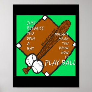 Play Ball Sticker Poster