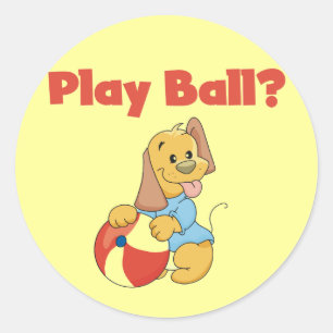 Play Ball Tshirts and Gifts Classic Round Sticker