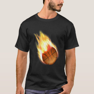 Play Basketball Fire Motive T-Shirt