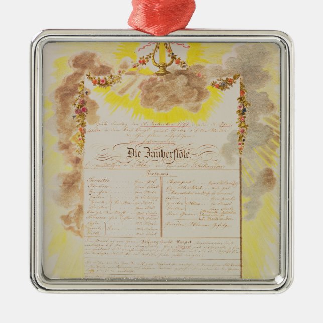 Play-bill for 'The Magic Flute' Metal Ornament (Front)